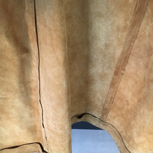 Frame Suede Leather Maxi Long Trench Coat Jacket Le Duster Tan Camel Size XS S - Picture 15 of 17